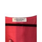 Ekouaer  Pink V-Neck Short Sleeve Elastic Waist Drawstring Dress Women Sz L Photo 5