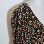 ASOS  Black Floral V-Neck Dress Size 14 Wedding Guest Dress Photo 4