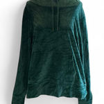 Gaiam  Yoga Elena Cowl Neck Hoodie Soft Corduroy Deep Teal Large Photo 0