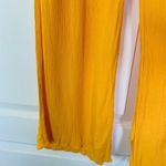 Forever 21 Golden Yellow Flowy High Waisted Linen Pants (Swim Coverup Bottoms) L Photo 2