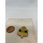 Vintage Crown Crest Enamel Guilloche Brass Canadian Maple Leaf Brooch White Photo 4