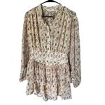 Karlie Women's Shear Floral Cream Short Dress Photo 1