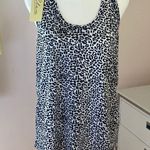 Elan NWT  - GREY MULTI LEOPARD PRINT DESTRUCTED HEM TANK TOP Photo 3