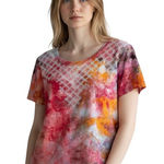 J.Crew Size 6 Top Handmade Tie Dye Embroidered Linen Pink Preppy Boho 1092 Photo 0