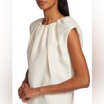 CO Cream Gathered Cap Sleeve Wool and Silk Gown White Size XL Photo 1