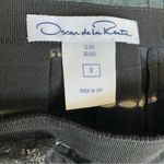 Oscar de la Renta  Black Cream Tie Dye Silk Skirt size 8 A-Line Photo 5