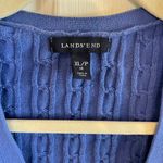 Lands' End Sweater Women's Size XLP Cardigan Sweater Blue Cablenknit V Photo 2
