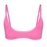 SKIMS Cotton Logo Scoop Neck Bralette in Limited Edition Bubblegum Pink Photo 0