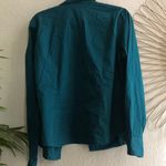 Teal blue button up down long sleeve collared shirt Size XL Photo 1