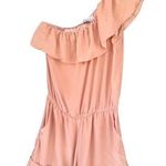 Jennifer Lopez Jennifer Hope One Shoulder Ruffle Romper Silk Blend Party XS Photo 0