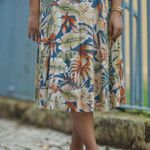 Hashboosh Dress Size Large Tropical Long Maxi Modest Summer Vacation Resort Photo 1