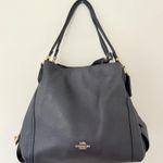 Coach  Edie 31 Shoulder Bag Pebble Leather Slouchy Tote Polished Dark Blue Purse Photo 0