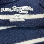 kim rogers  C'est La Vie Striped 3/4-Sleeve Cotton Top, 2X Photo 4