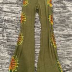 Kathmandu Imports Green Flare Pants with Colorful Sunburst Design Photo 0