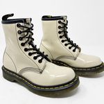 Dr. Martens Doc Martens Cream Patent Leather Combat Boots Photo 0