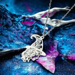 1PC Gothic Silver Plated Hollow‎ Out Witch Hat Magic Witchy Pendant Necklace Photo 9