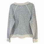 Faherty Whitewater Textured Sweatshirt Womens L Blue Herringbone Organic Comfort Photo 4