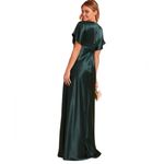 Birdy Grey NWT Jesse Kimono Satin Emerald Bridesmaid Maxi Dress Women Small Photo 2