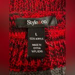 Style & Co Style Co. Women’s Sz: L Red Black Gray ColorBlock Short Sleeve Sweater Dress. Photo 4