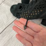 Gianni Bini women 8.5 open toe side zip cage block heels black microsuede Photo 3