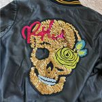 Leather jacket with fancy skull. XS/S Black Photo 2