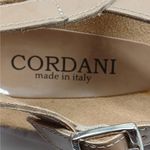 Cordani Gene Thong Wedge Sandal Womens 5.5 Tan Patent Leather Platform Shoes Photo 3