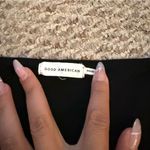 Good American  Stretch Jersey U Ring Bodysuit Long Sleeve Black- Size Medium (2) Photo 8