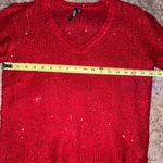 razzle dazzle knitted long sleeve with sequins size Small Red Photo 5