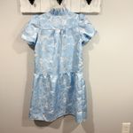 SSYS The Palmer Puff Sleeve Drop Waist Brocade Dress Blue Size S EUC Photo 5