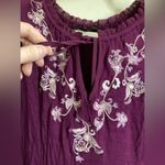 White House | Black Market 🌞 Maroon Embroidered Floral Lace Long Sleeve Blouse #Gr Photo 7