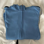 Talbots  Full Zip‎ Comfort Hoodie Jacket Athletic Track Blue Black Trim S Photo 0