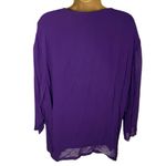 Maggie Barnes Vintage Y2K  Boho Button Front Top Embroidered Trim Purple 2X Photo 1