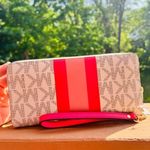 Michael Kors Pink Stripe Leather Wallet NWT Photo 2