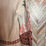 Sahalie Boutique 1 Button Embroidered Floral Cardigan Sweater Cream Women Small Pink Photo 6