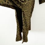 Topshop Khaki Green Floral Split Front Shirt Dress Photo 6