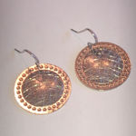 Silver Tone Boho Dangling Round Disc Pierced Earrings Photo 2