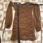 MABLE | Brown Bodycon Mesh Ruched Mini Dress |‎ Women's S Photo 2