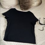 Ralph Lauren  Vtg cotton black cottage crochet knit appliqué T-shirt XL Photo 6