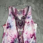 World Unity Dress 1X Plus Purple Tie Dye Boho Fairy Sharkbite Crochet Paisley Pink Photo 3