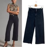Anthropologie Pilcro The Skipper Jeans Wide Leg Crop Black Size 27P Petite Photo 1