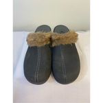 Crocs Eva Cobbler Brown Fur Trimmed wedge Mule Size 9 Photo 1