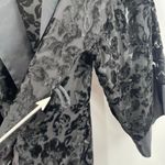 VALENTINO Intimo Vintage Robe SZ Petite Neiman Marcus Blk Burnout No Belt Velvet Black Photo 4
