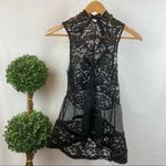 Cecico  Black Lace Sheer Sleeveless Top NEW S Photo 4
