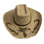 LONE STAR Cowboy Hat Western Ranch Womens Straw 55 Made in Mexico Bling Branded Brown Photo 0