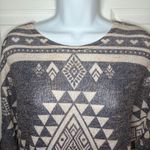 Charming Charlie Navy Blue Beige Dolman Sweater Knit Tunic Top Southwestern S Photo 1