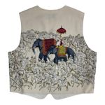 Vintage Emanuel Ungaro 100% Silk Vest Indian Elephant Motif Women's 8 Buttons Black Photo 1