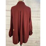 Knox Rose  Button Front Shirt Womens XXL Embroidery Collar Roll Tab Linen Blend Photo 3