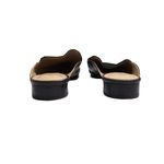 Gunmetal Carlen Black Slip On Low Block Heel Textured Vamp Classic Mules 8½ 8.5 Photo 3