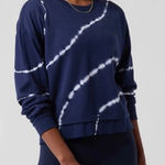 Athleta  Sundown Sweatshirt Blue Tie Dye Crewneck Size Small Photo 0