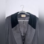 Vintage Cathy Jo Black Wool Coat L/XL Made in USA | Velvet Lapel Longline Photo 7